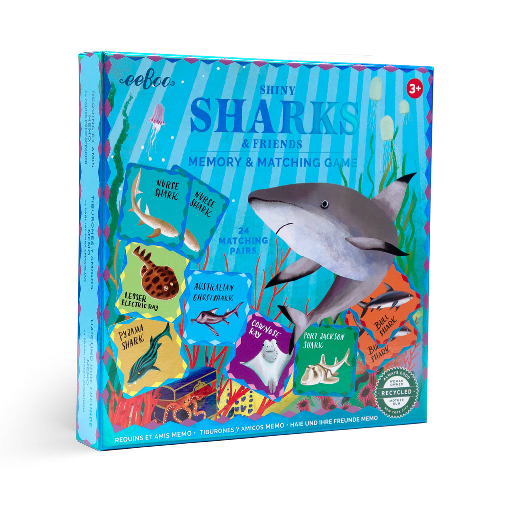 eeBoo - Sharks & Friends Shiny Memory Matching Game