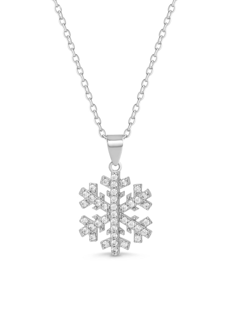 Lily Nily - CZ Snowflake Necklace in Sterling Silver