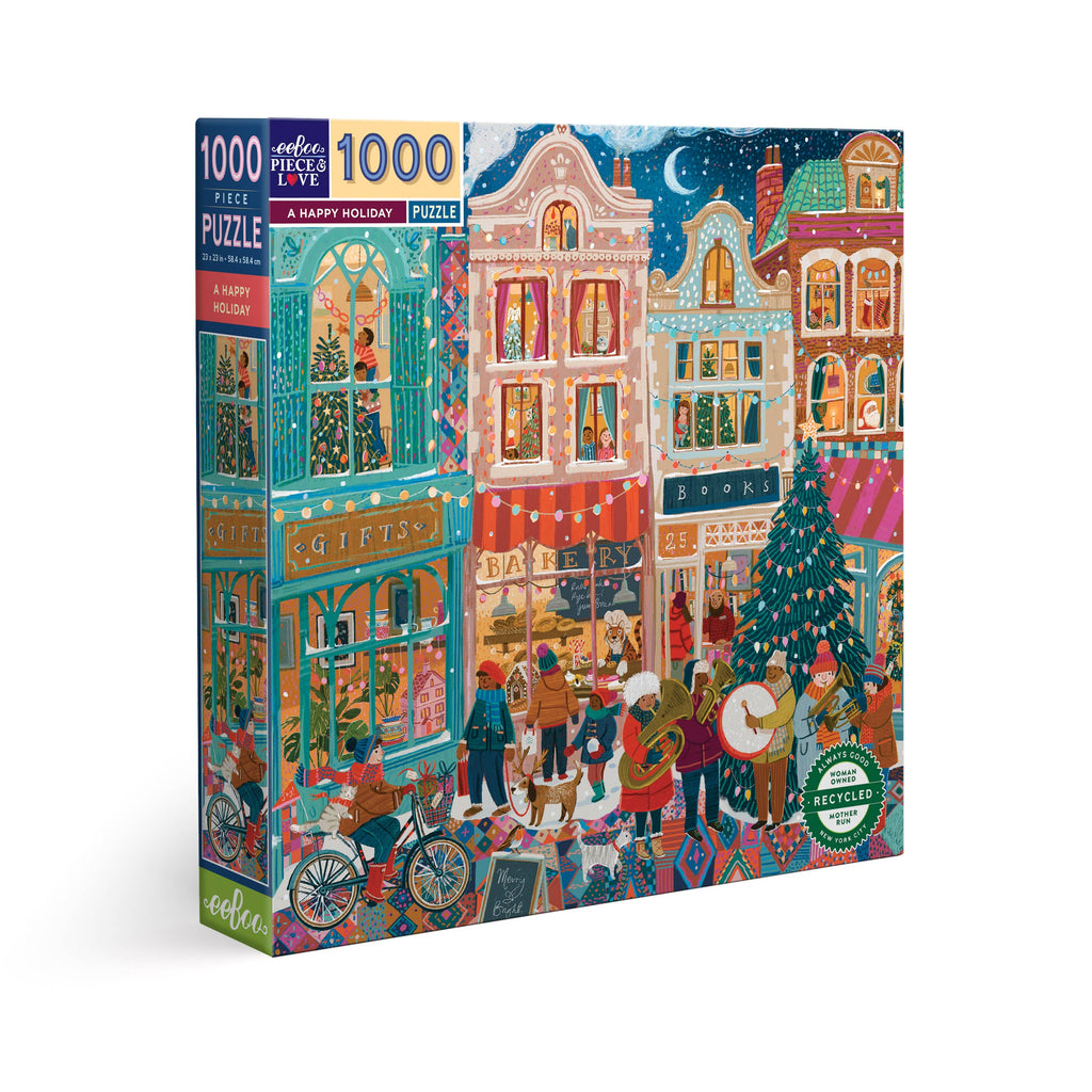 eeBoo - A Happy Holiday 1000 Piece Square Jigsaw Puzzle *HOLIDAY*