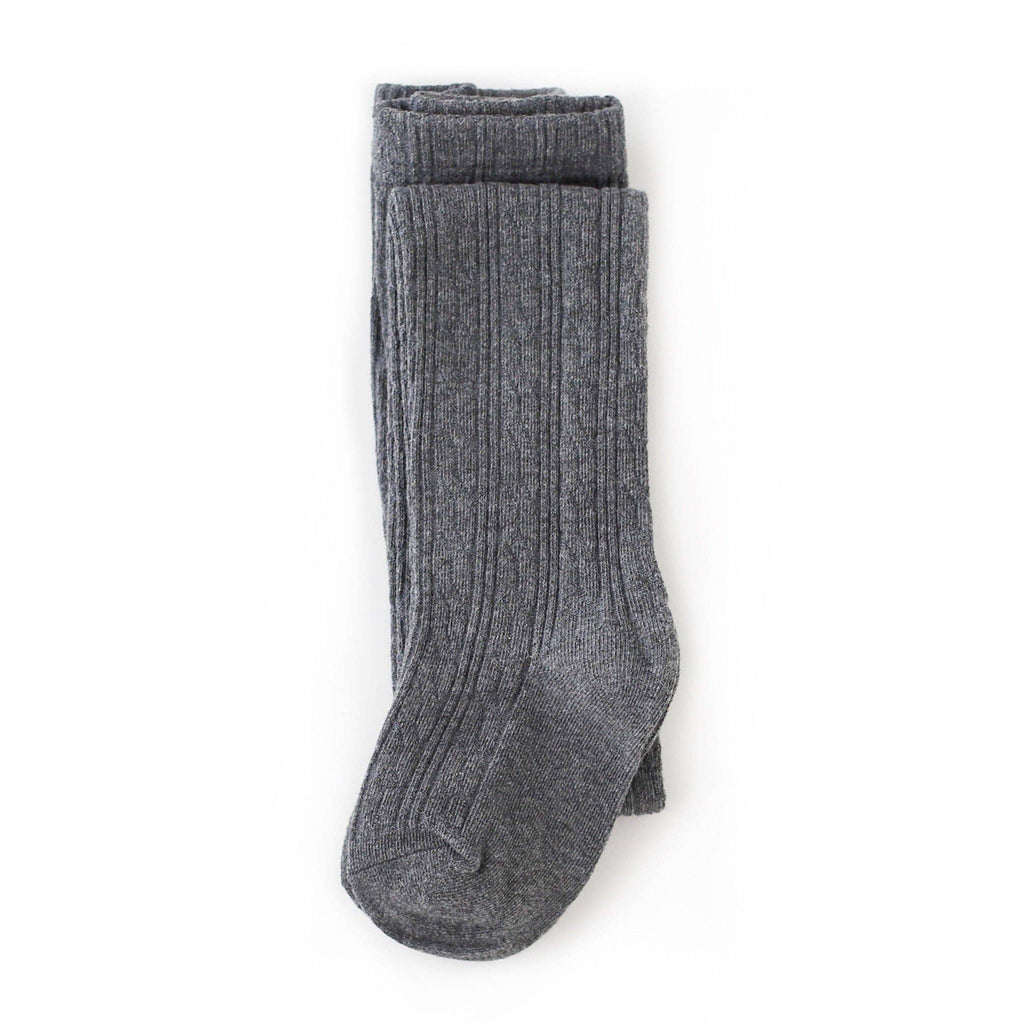 Little Stocking Co. - Charcoal Gray Cable Knit Tights