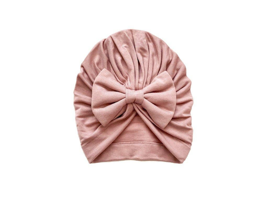 Bow Turban Hat - Dusty Pink